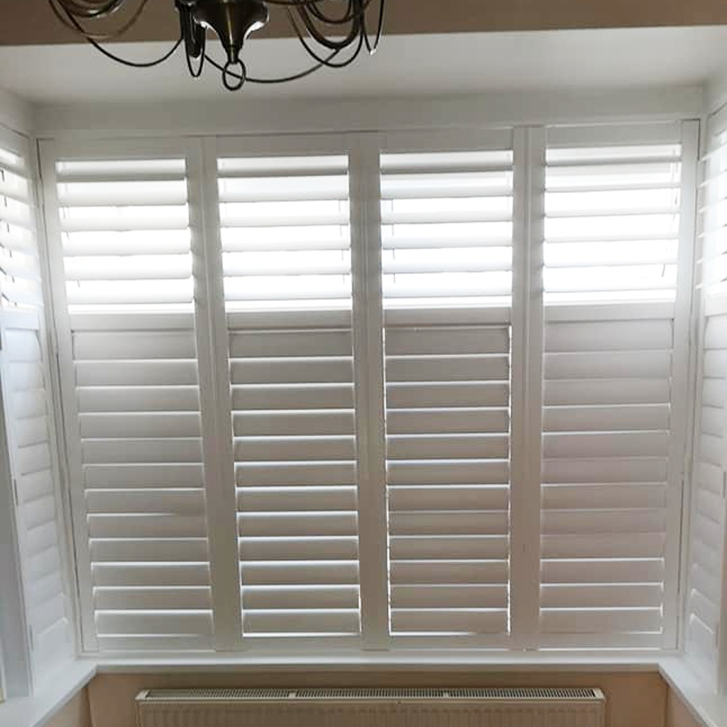 A customer photo of their shutter installation