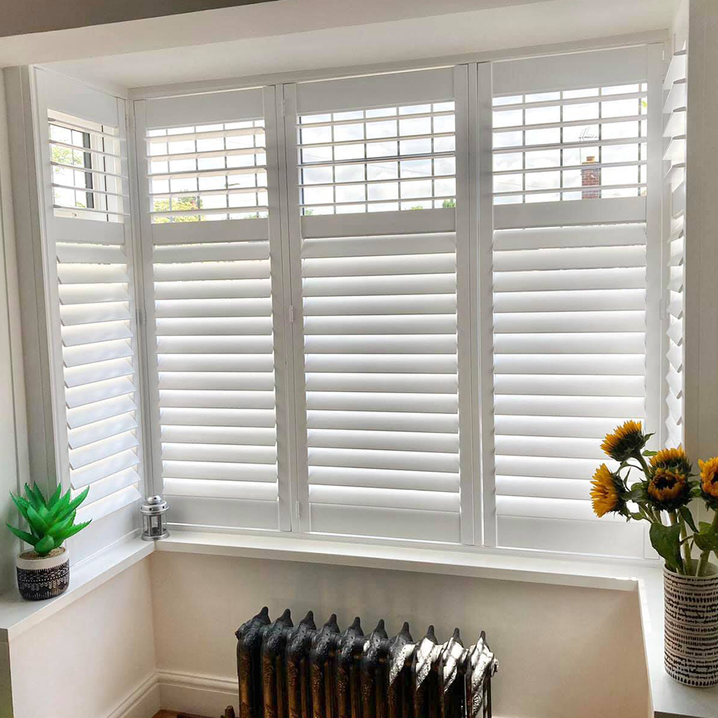 Elegant shutters creating a clutter-free window